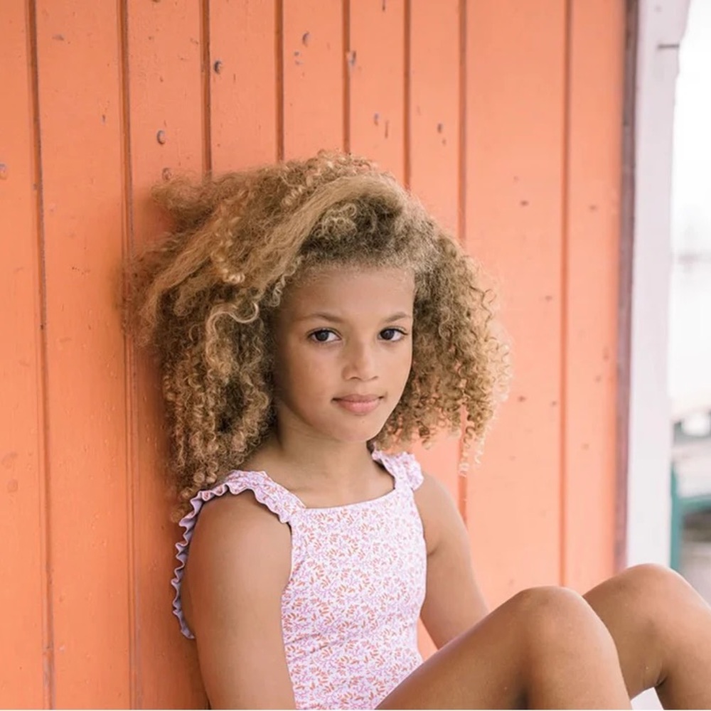Minnow girls calypso coral botanic ruffle strap one piece